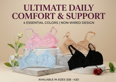 Pack of 4 Classy Cotton Non-Padded Comfortable Bras – Full Coverage