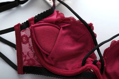 Push-Up Padded Lace Bra and Panty Set – Seamless Back Closure Lingerie