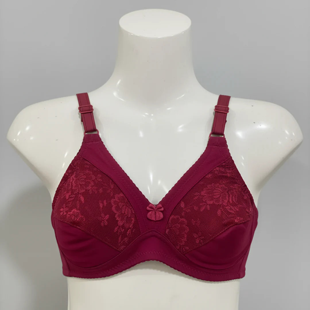 Pack of 4 Wbomen’s Cotton Emroidered Bras – Non Padded, Soft & Comfortable