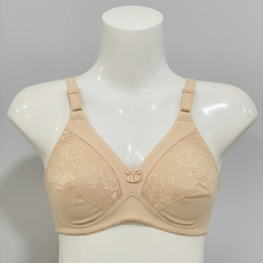 Pack of 4 Wbomen’s Cotton Emroidered Bras – Non Padded, Soft & Comfortable