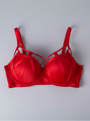 Stylish Front Cross Straps Padded Wired Bra & Panty Set