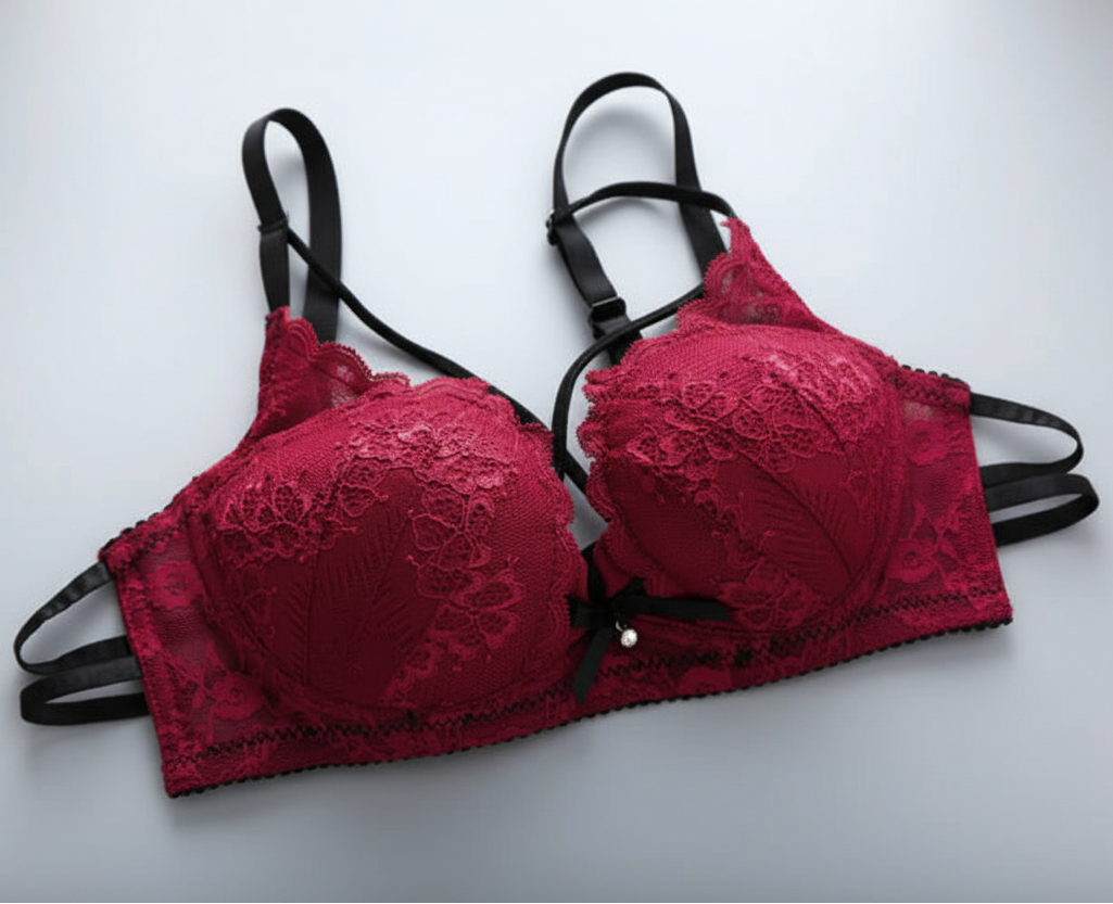 Push-Up Padded Lace Bra and Panty Set – Seamless Back Closure Lingerie