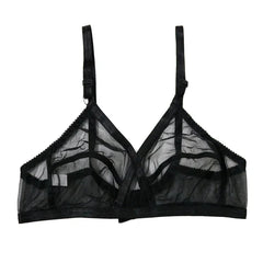 Pack of 2 Non-Padded and Non-Wired Full Net Transparent Cotton Bras